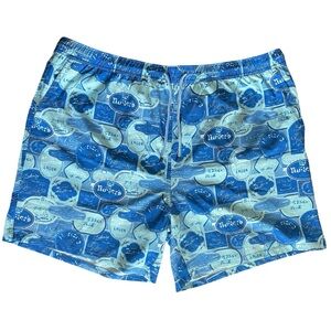 Peter Millar Crown Beer Print Blue Lined Swim Trunks & Koozie NWT XXL